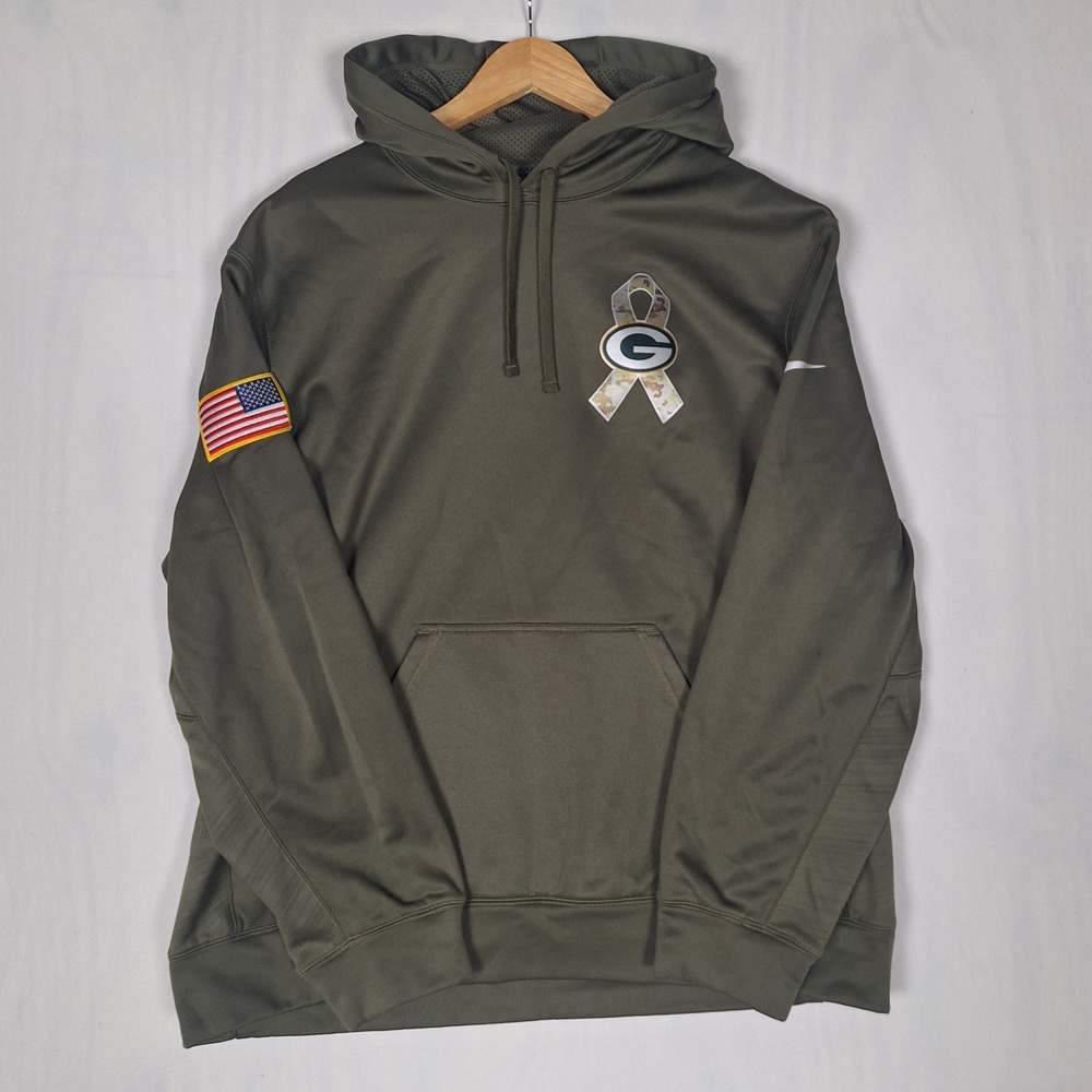 Nike Green Bay Packers Salute to Service Military Hoodie Olive XXL